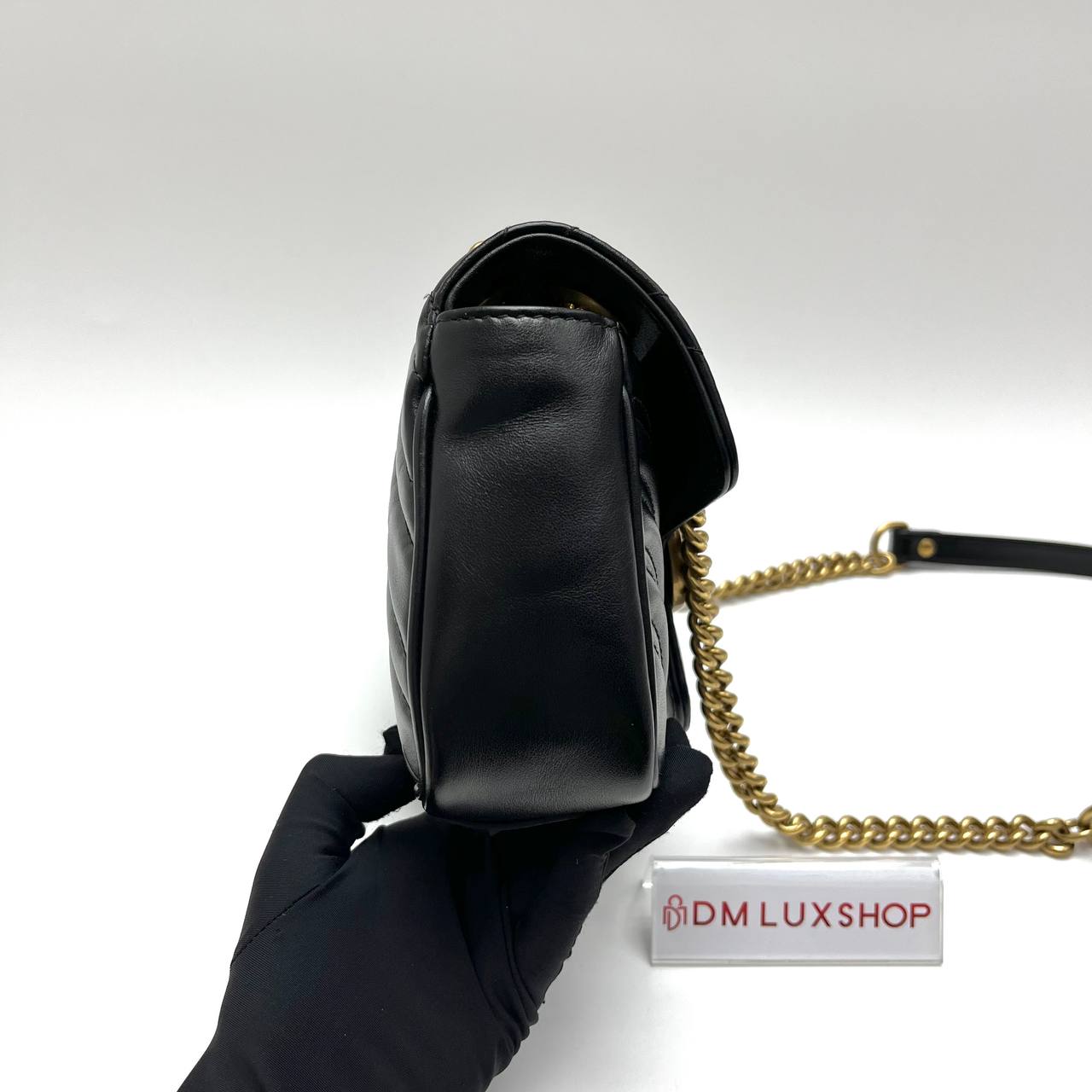 Gucci Marmont Mini Black Black Calfskin Cross Body Bag