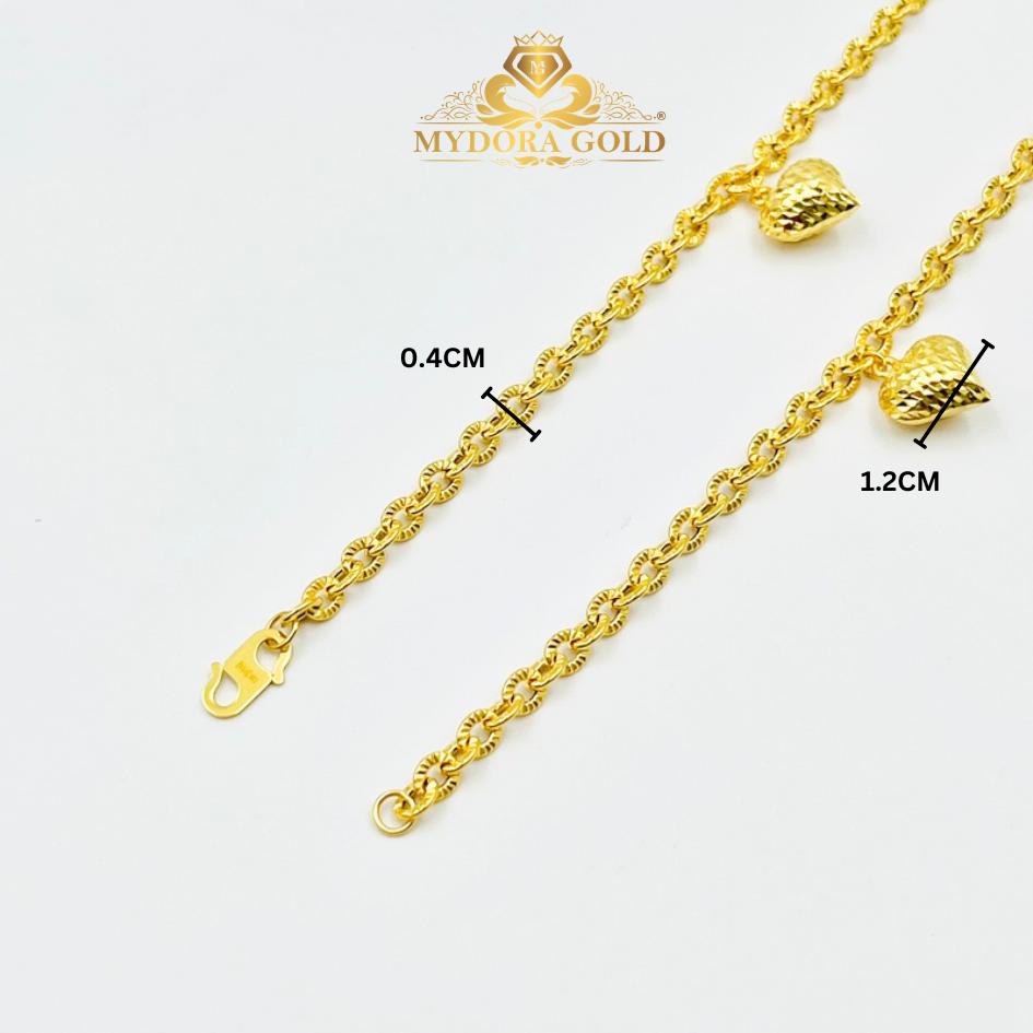 MYDORA Rantai Tangan Sauh Matahari Gantung 1 Love | Emas 916/22K