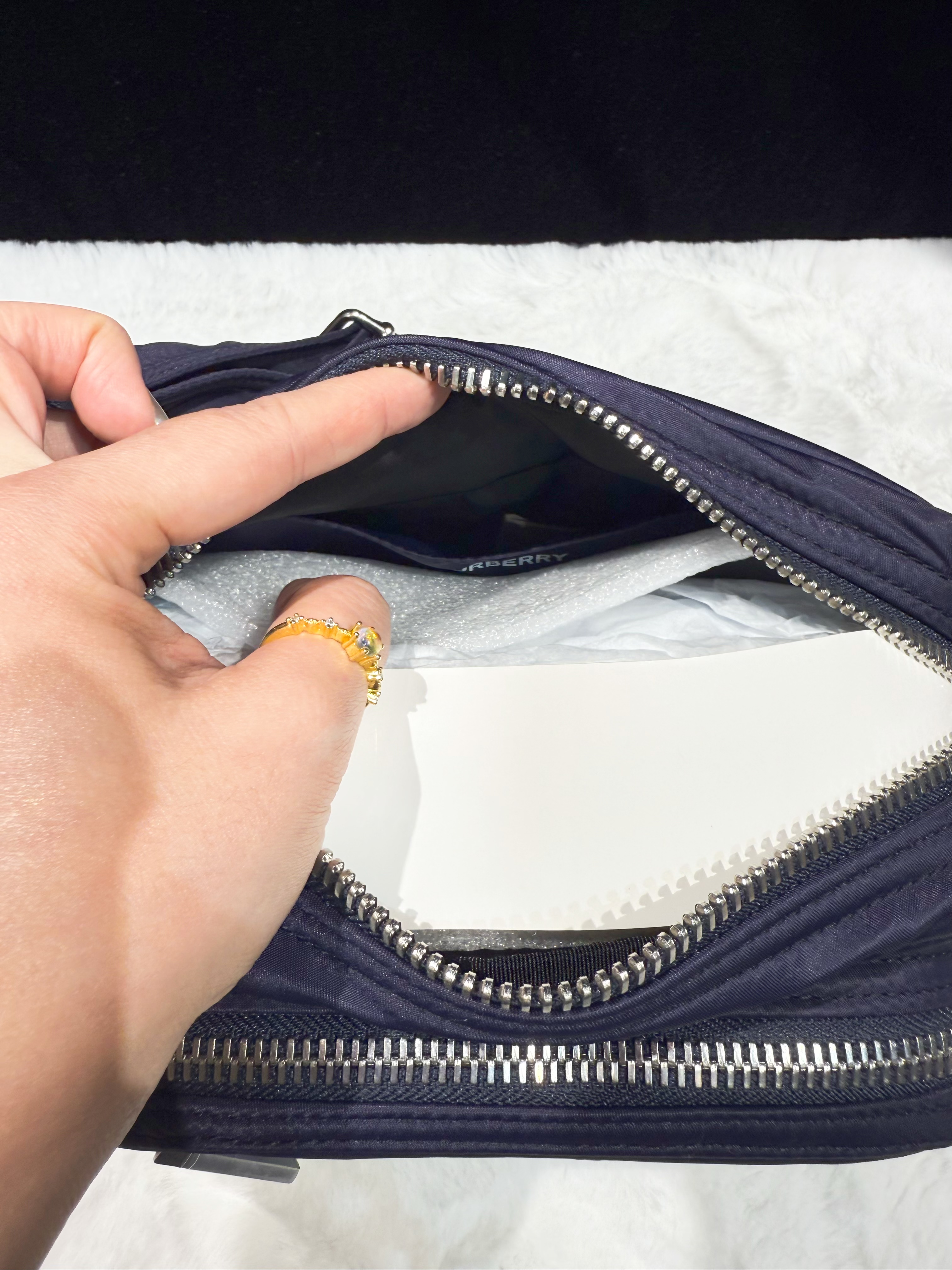 Burberry nylon crossbody navy