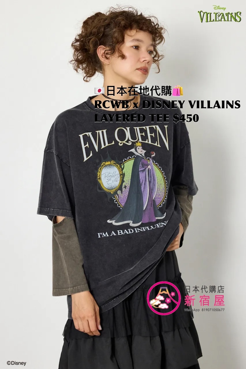 RODEO CROWNS WIDE BOWL x DISNEY VILLAINS LAYERED T-SHIRT