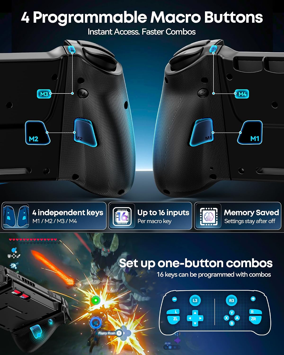 OIVO Switch 1/2 Controller 防飄移 TMR 搖桿手掣  OIVO Switch 1/2 Controller with Anti-Drift TMR Joysticks  SW2-0584