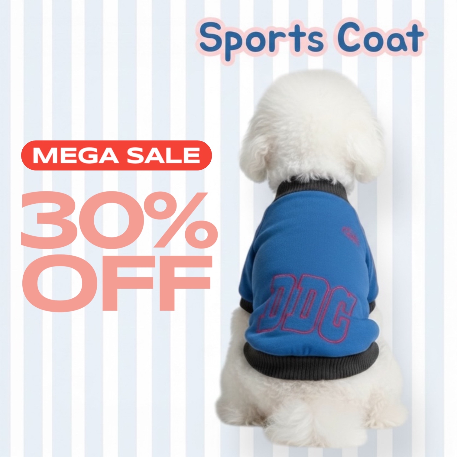 S516BL 肩間彩條運動外套藍色 Shoulder Striped Sports Jacket Blue