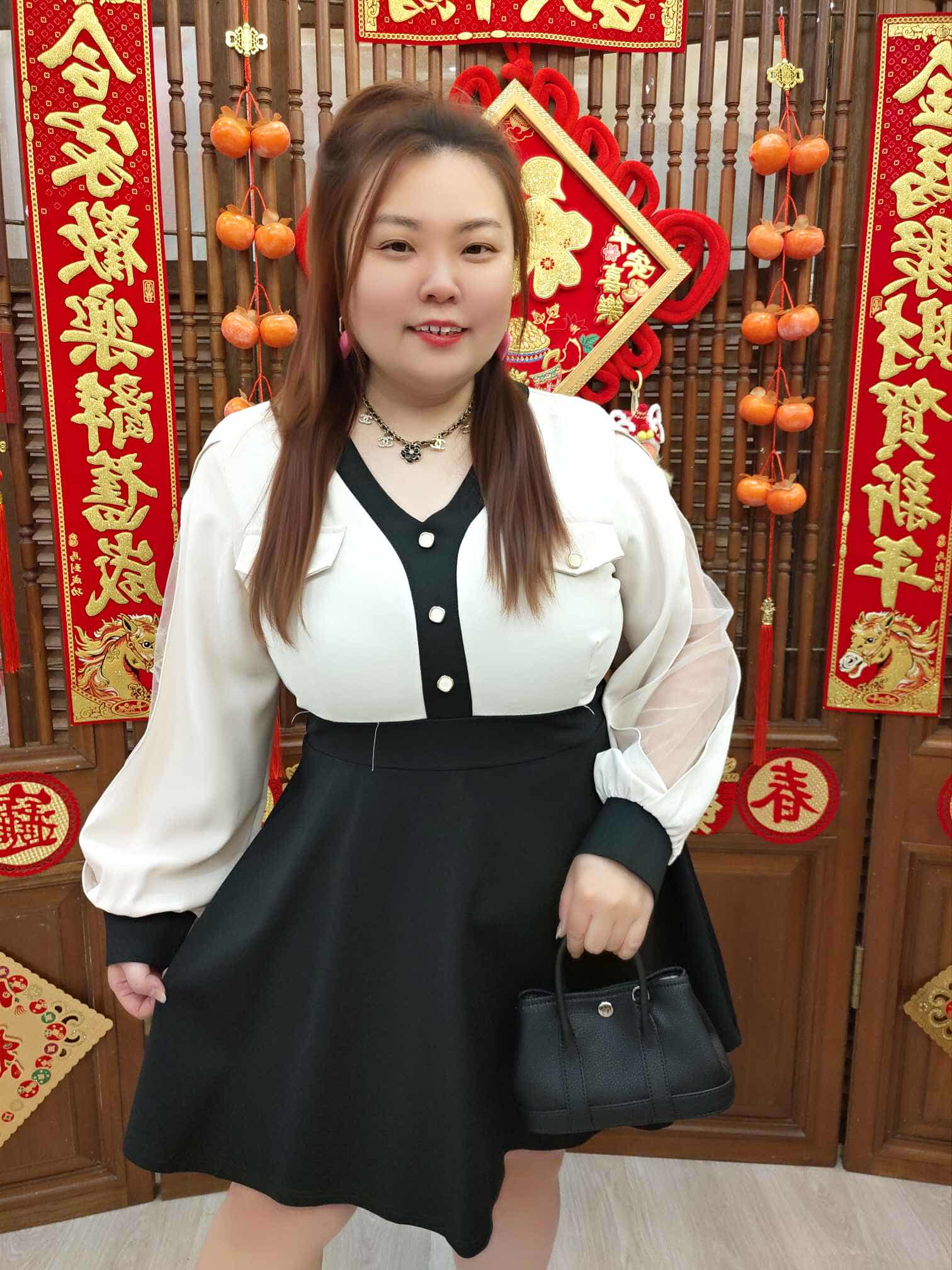 DBD13 TW#5281 长袖V领网纱连衣裙