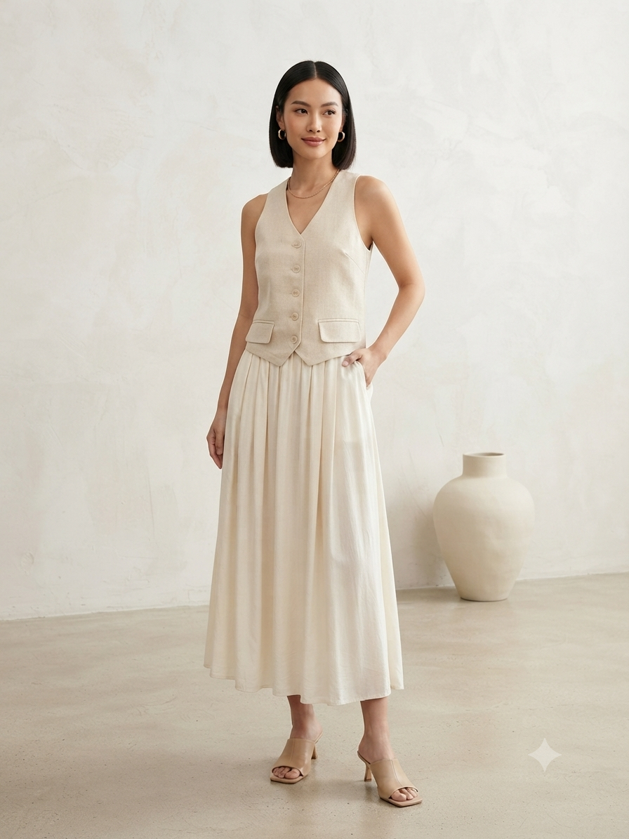 Premium Linen Halterneck Maxi