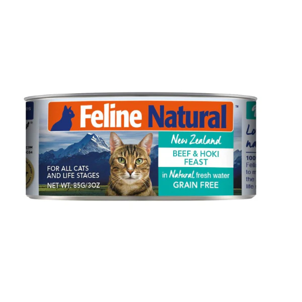 Feline Natural F9 - 牛肉及藍尖尾鱈魚盛宴 貓罐 85g