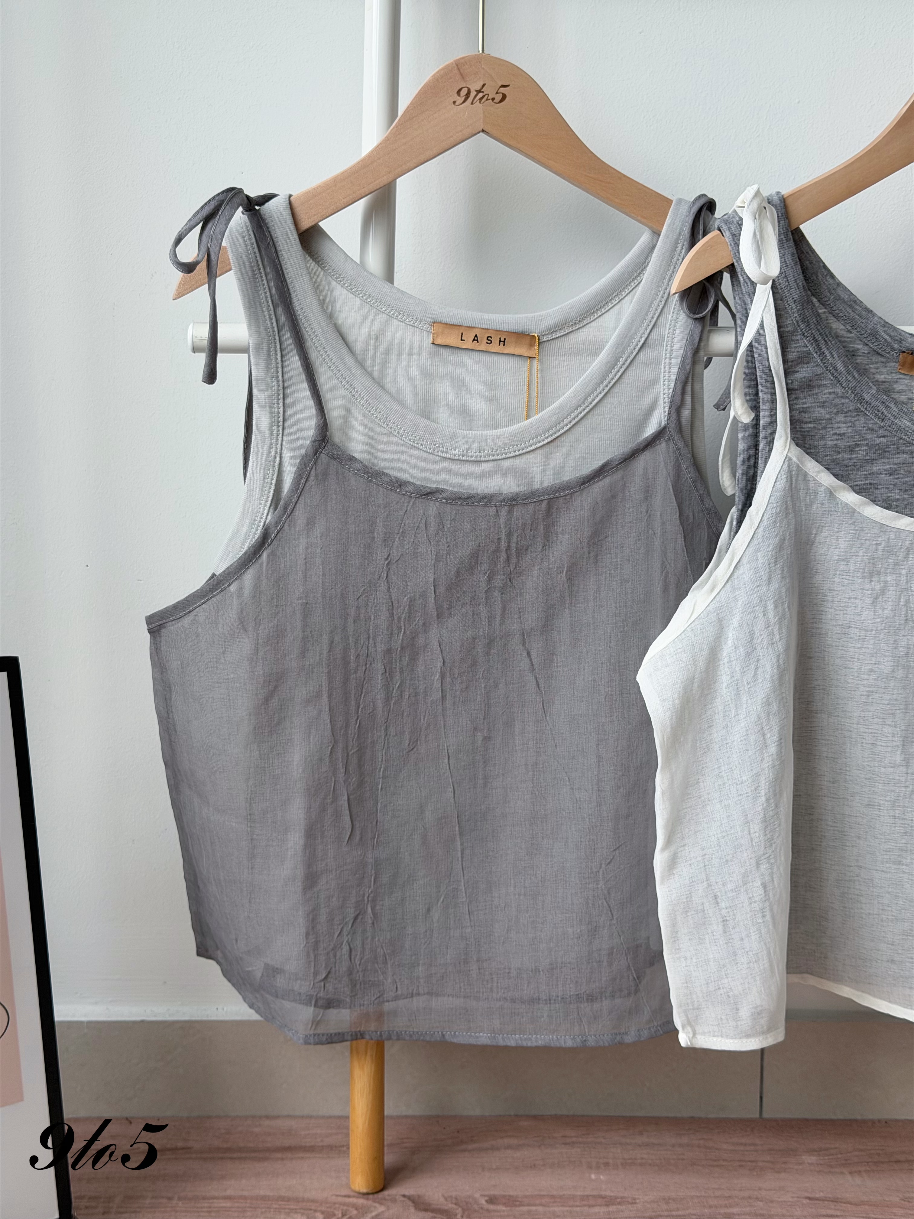 T4544 Two-Pieces Layered Tie-Strap Top - 3 Colors 