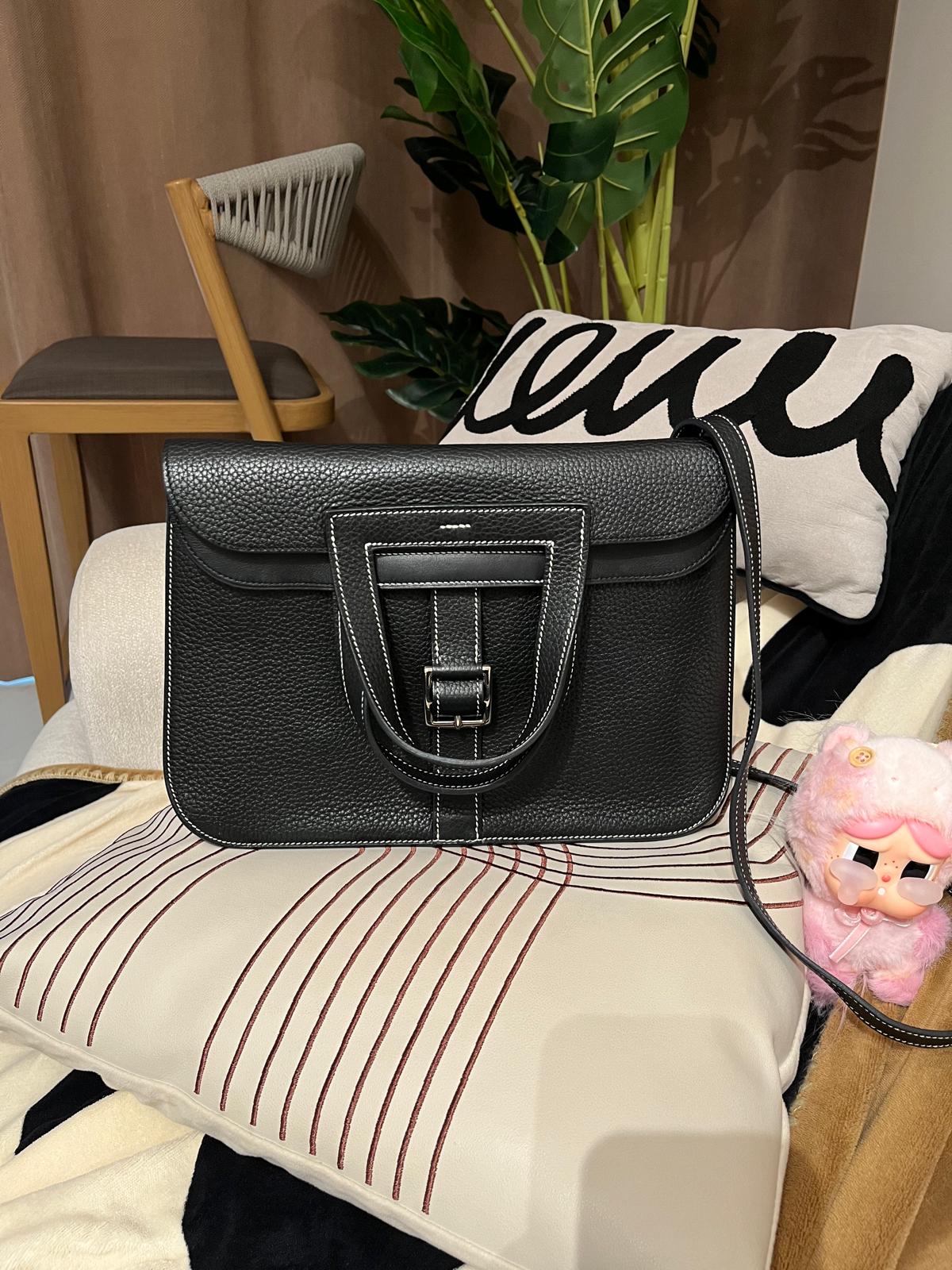 Hermes Halzan 31 ,STAMP X 黑銀 100%Authentic, 95%New  ✅收據✅Dust bag