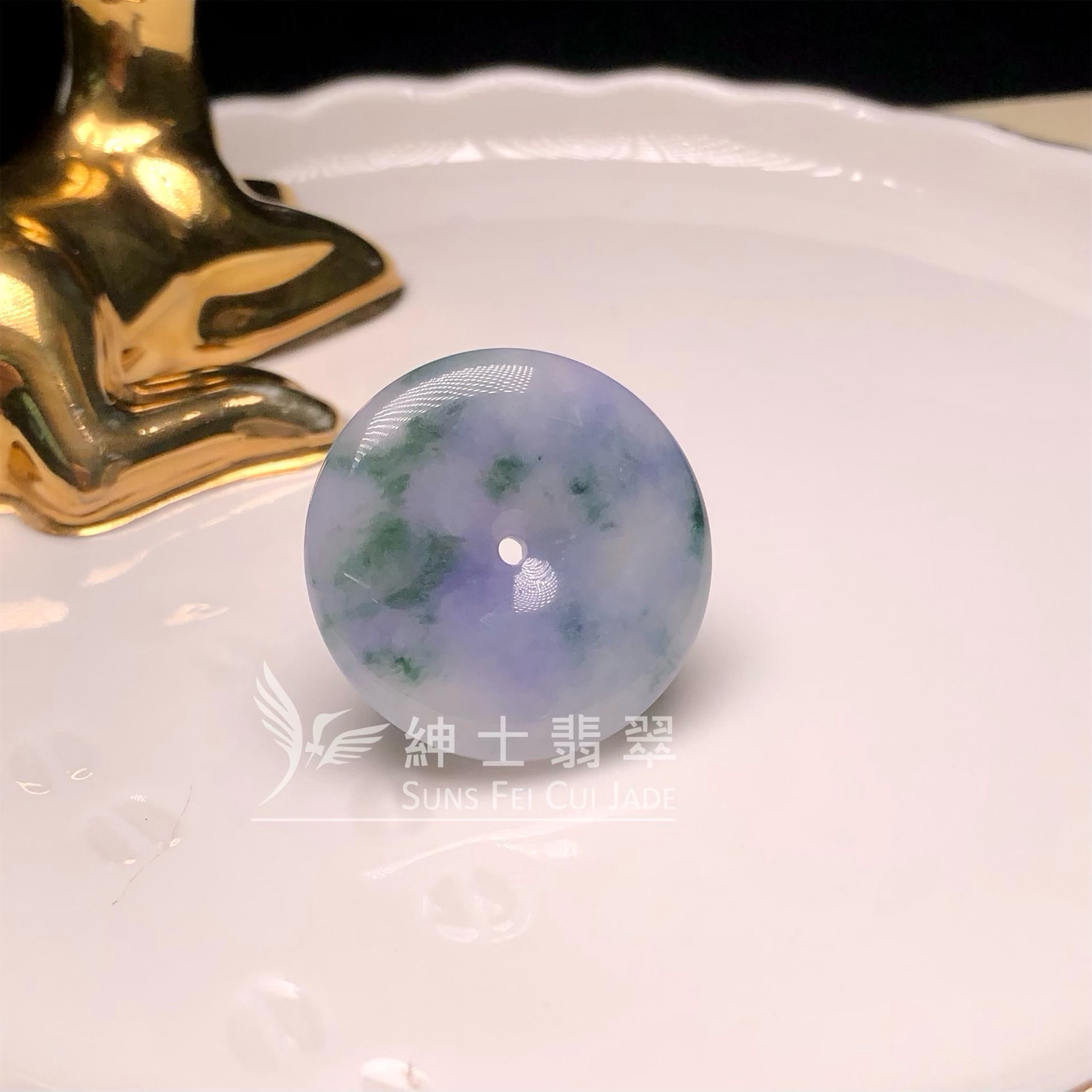  B08496 茄紫飄花平安扣