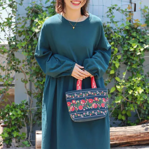 日本品牌🗾印度🇮🇳製造東歐傳統刺繡設計手拎帆布包現貨😍