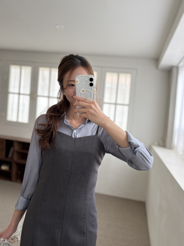 Contour Slip Dress (Grey)