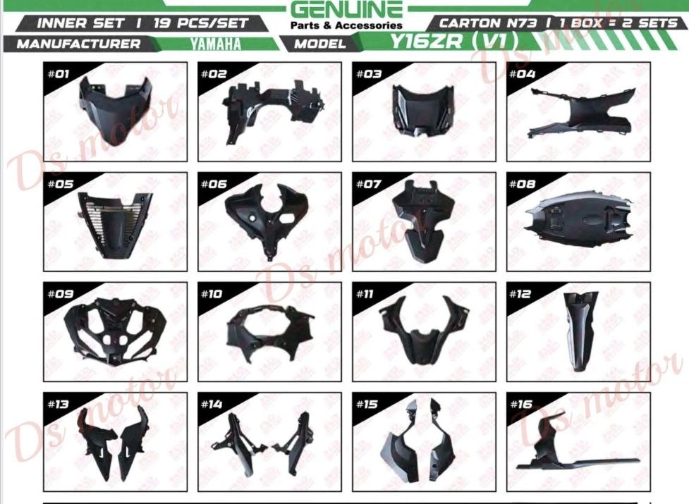 Yamaha Inner Cover Set Y16ZR V1/ V2 Abs <BAX-F8400-00>