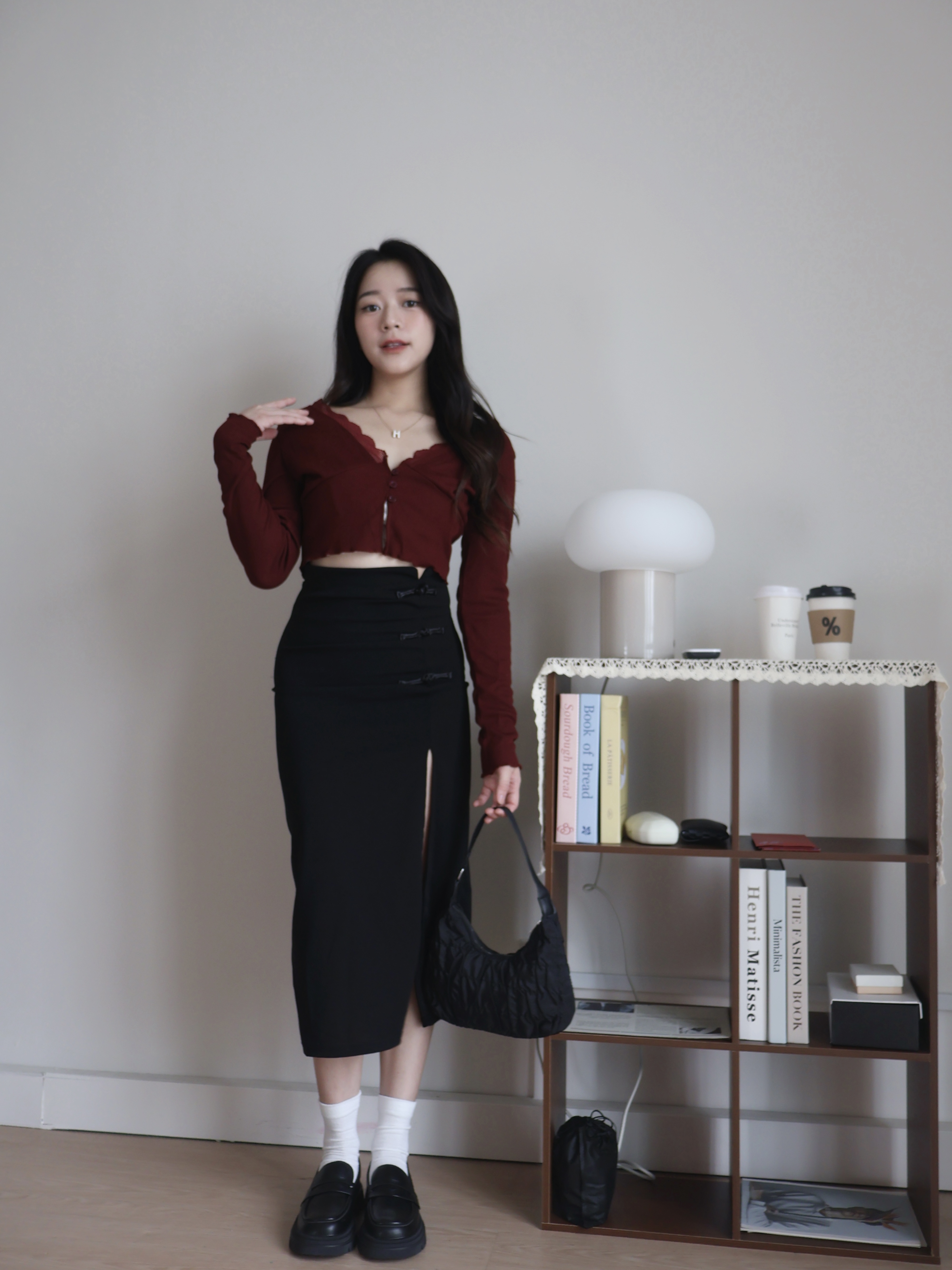 Berry Lace Knit Top | Red