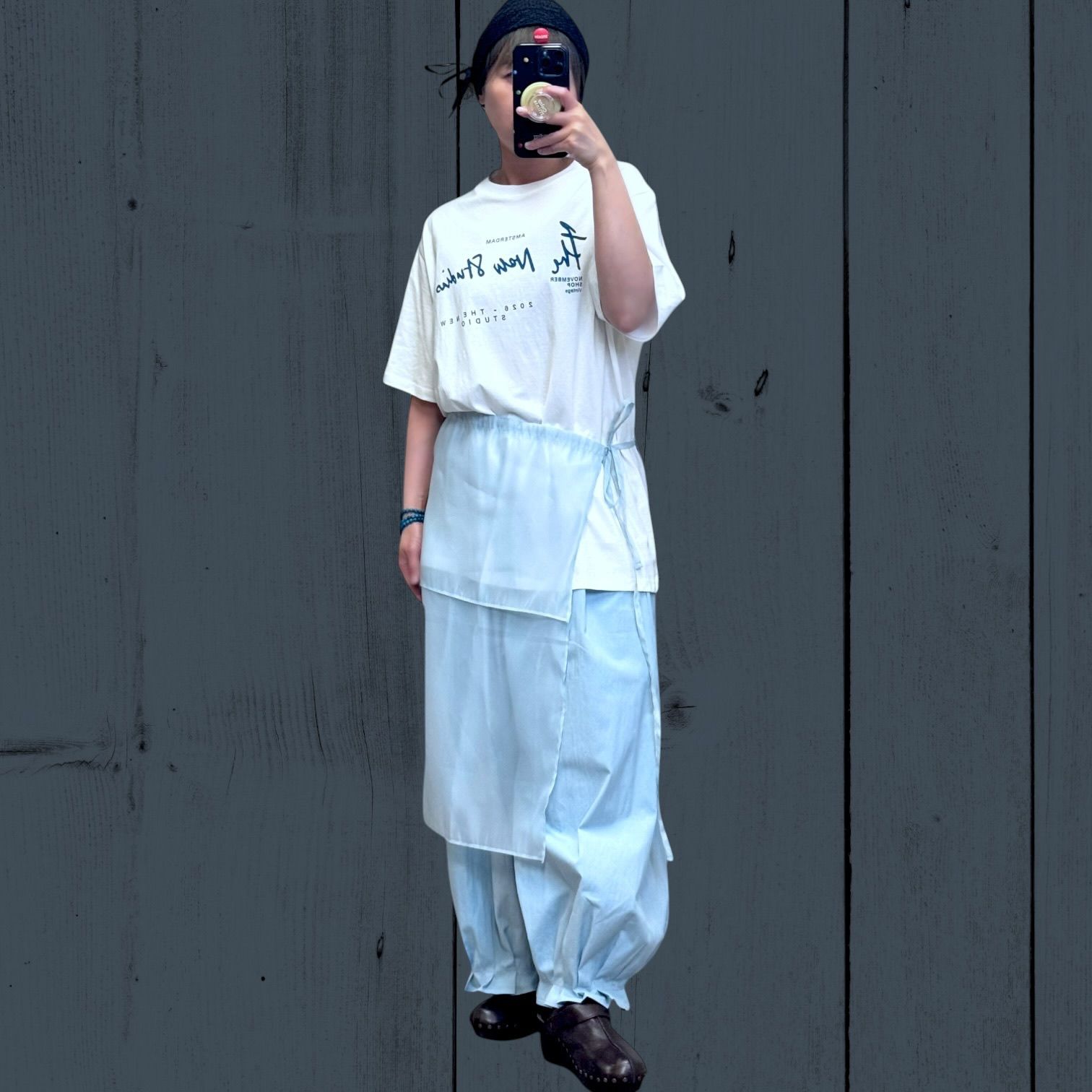 221199 紗質側綁繩裙