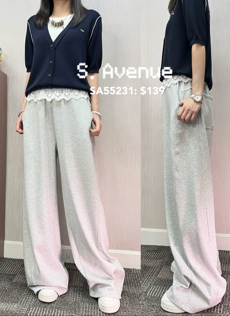 SA55231: 橡筋腰lace邊靚料靚cut彎刀褲