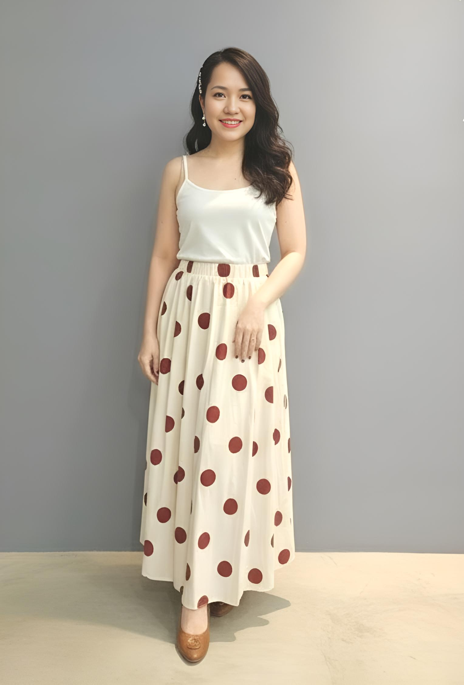 Red Dot Maxi Skirt