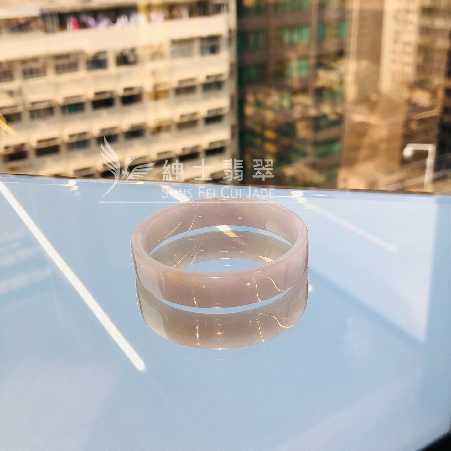 紫羅蘭帶翡色方鐲48.5mm