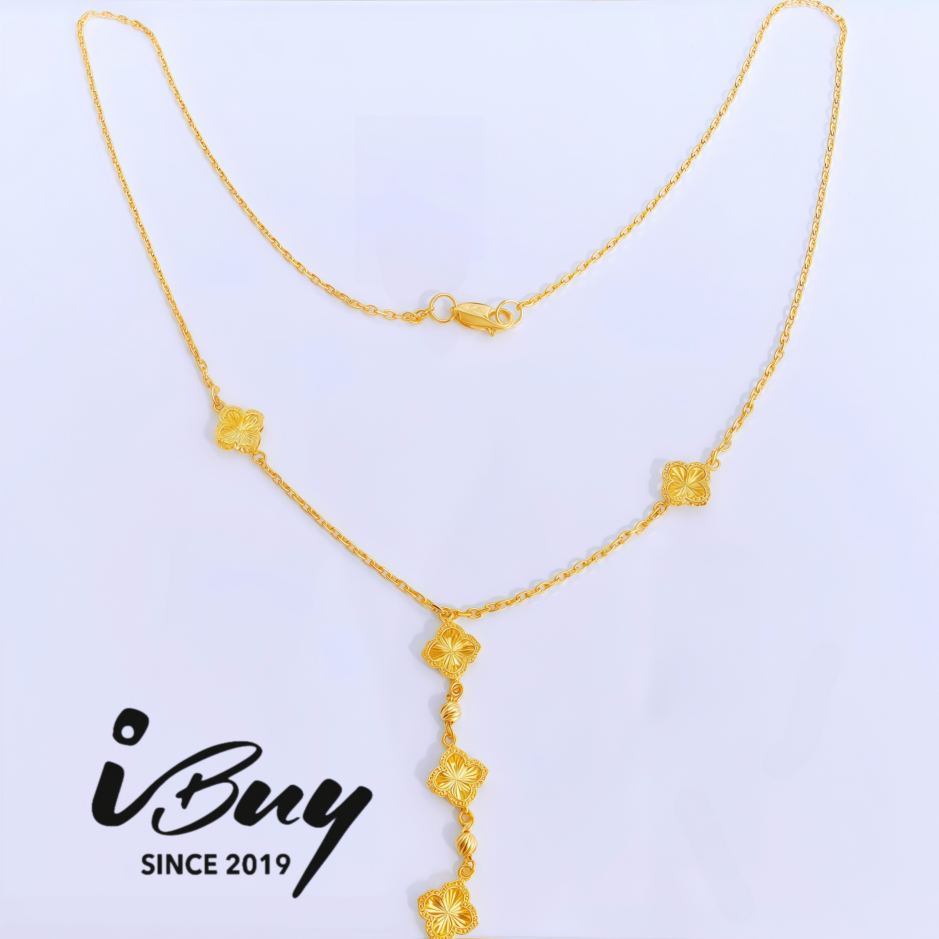 916 GOLD BUCCELLATI DANGLE NECKLACE 916 金 布契拉提吊坠套链
