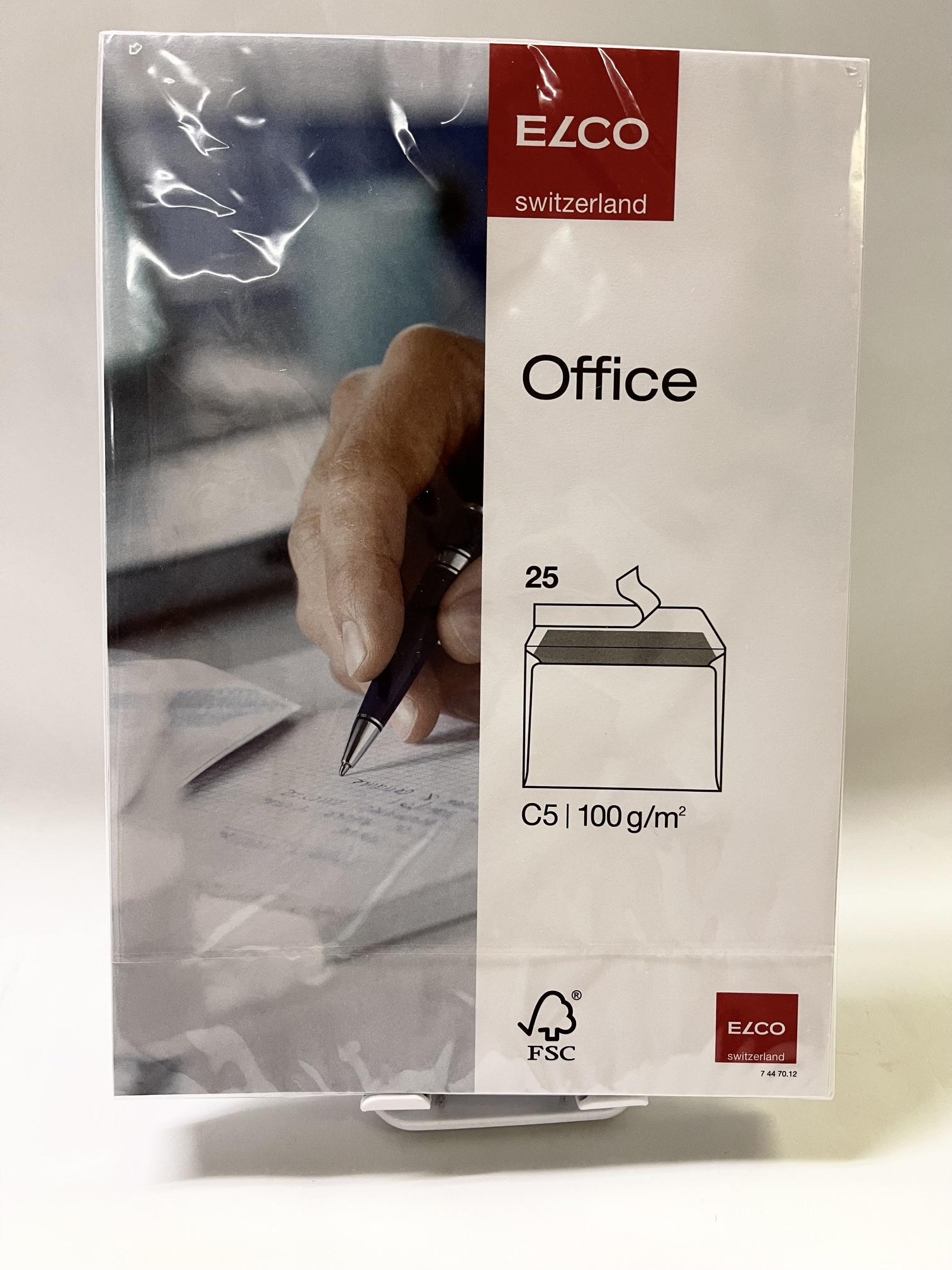 ELCO 瑞士艾奧柯牌Office系列 100gsm C5 自動黏䀡白色信封 25個