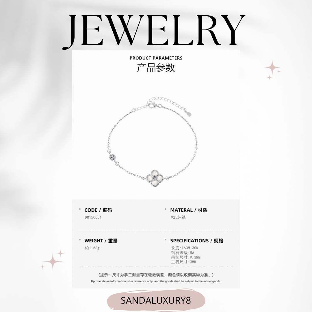 Silver Black Cubic Zirconia Bracelet  -  Sandaluxury8 