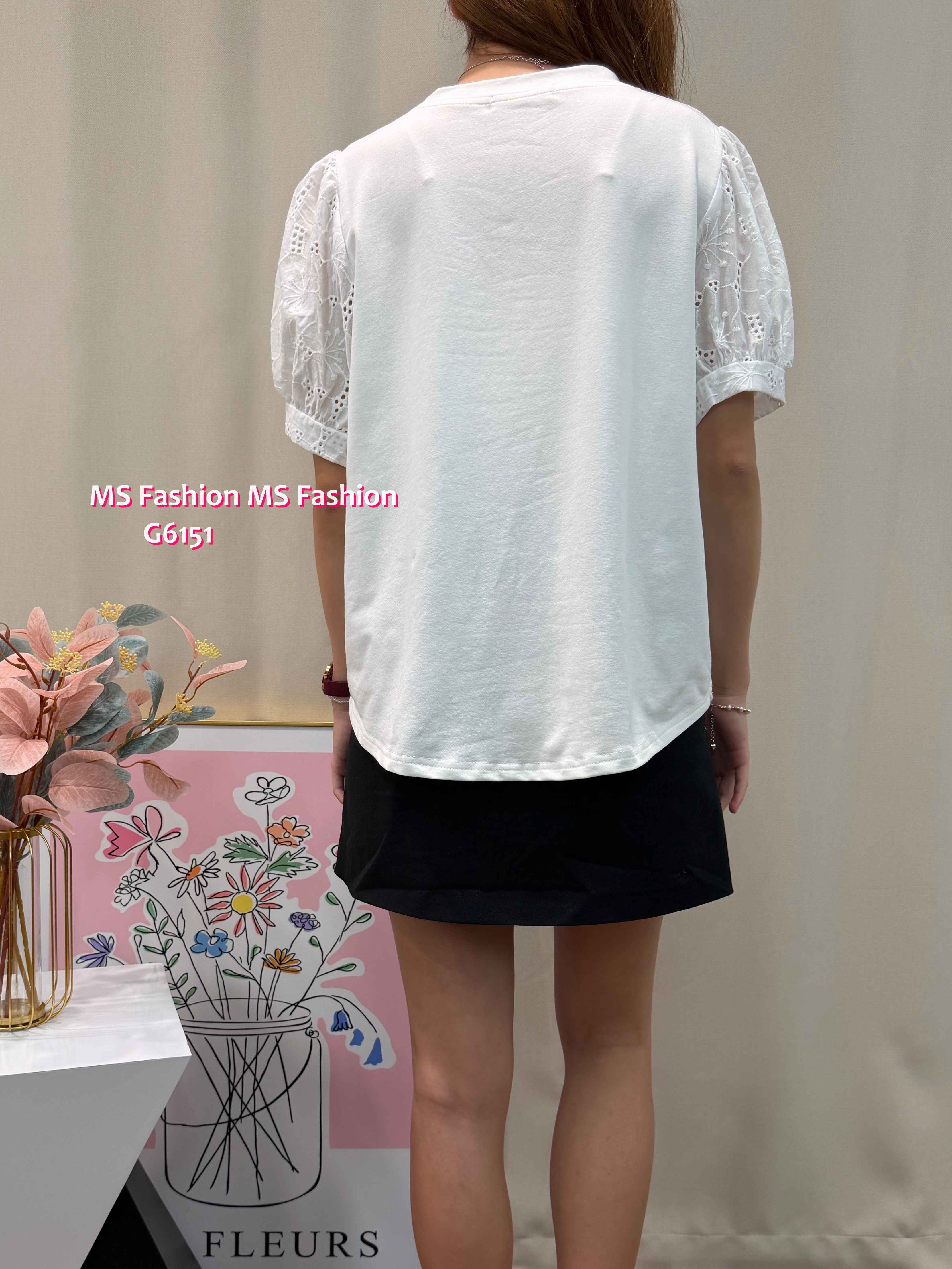G6151 韓國🇰🇷淨色通花top