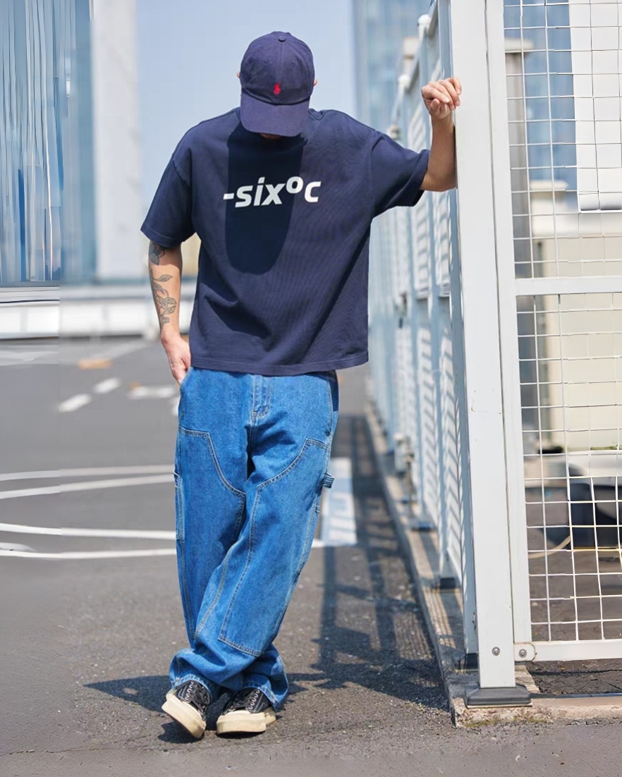 M1326 重磅洗水簡約英文印花Tee