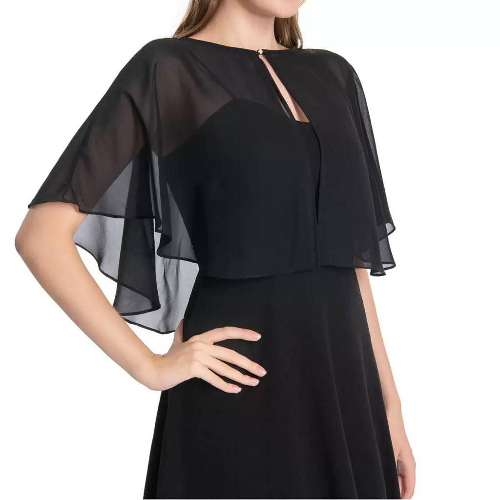 R3033 Celeste Chiffon Cape Cardigan