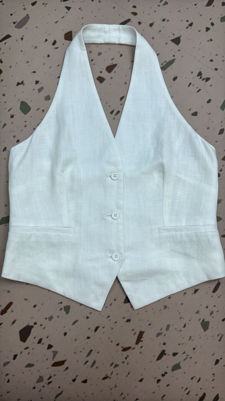 100%亚麻马甲上衣