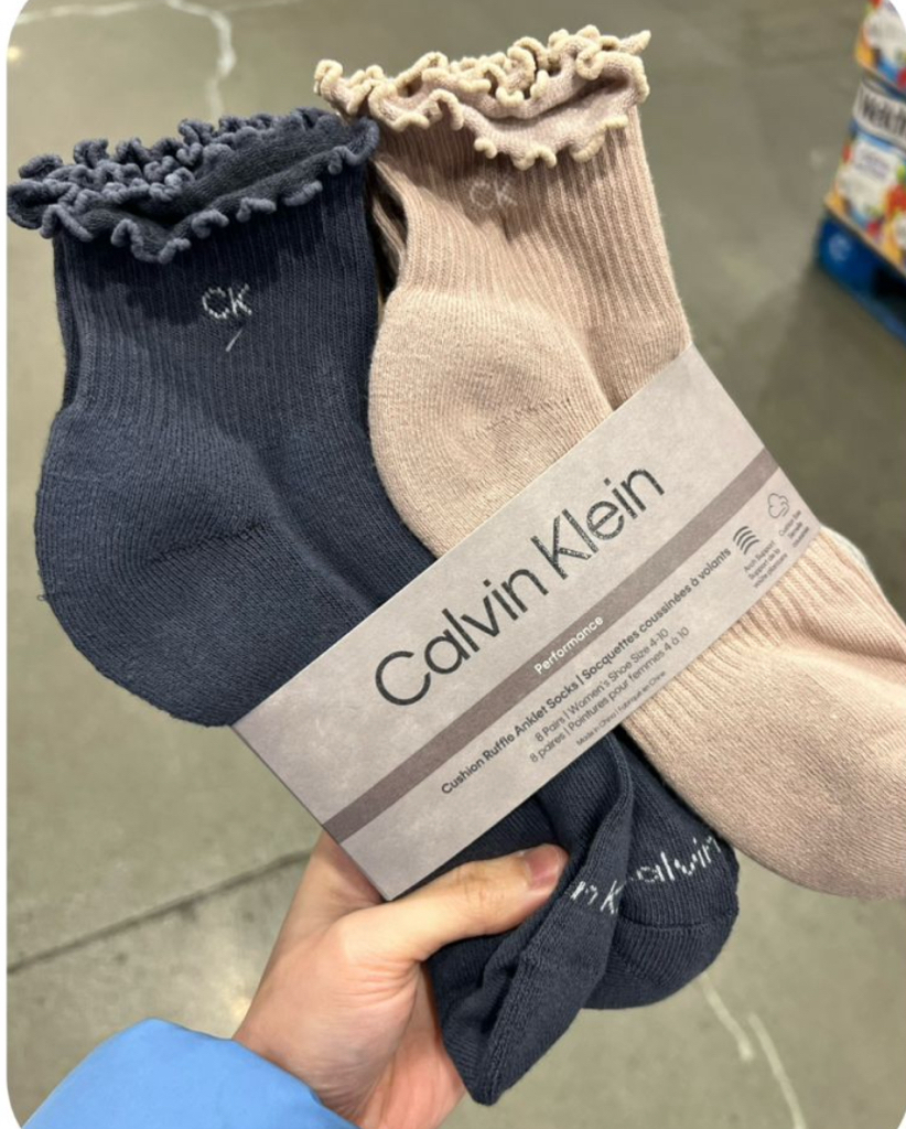 加拿大直送預訂 Calvin Klein 新款女裝荷葉邊襪 1 set 8 對全棉