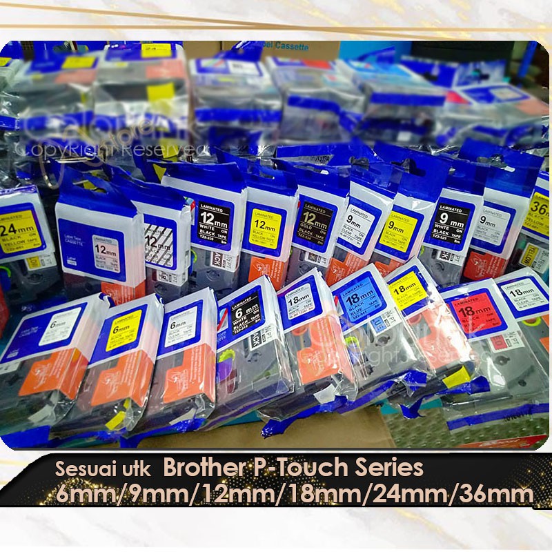 12mm Tze-231 131 631 compatible label tape Label Printer PT-H110 D210 D450 D600 P700 E110VP E300VP P300BT P710 Sticker