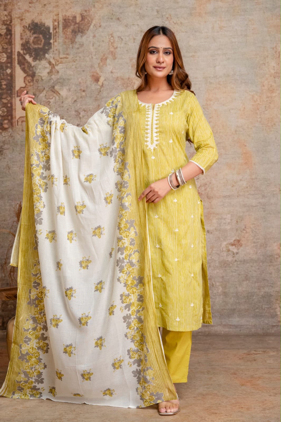 Light Green Embroidered Kurta Set