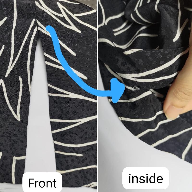 Vintage C.a. 1980-90s Liz Claiborne White Leaf Outline Black Secretary Wiggle Dress with Shoulder Pad (MT1601-8)