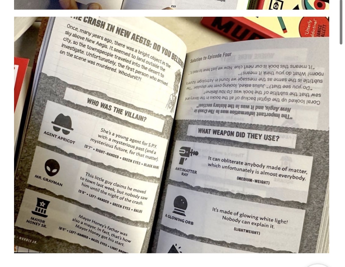 📕Murdle 📕More Killer Puzzles Murdle 📕Even More Killer Puzzles Murdle 📕The school of mystery Murdle 📕Curious Crimes for Curious Minds Murdle Junior 📕Ready,Set,Solve! Murdle Junior 2  尺寸：135X210MM （方便攜帶，利用碎片時間閱讀遊戲）