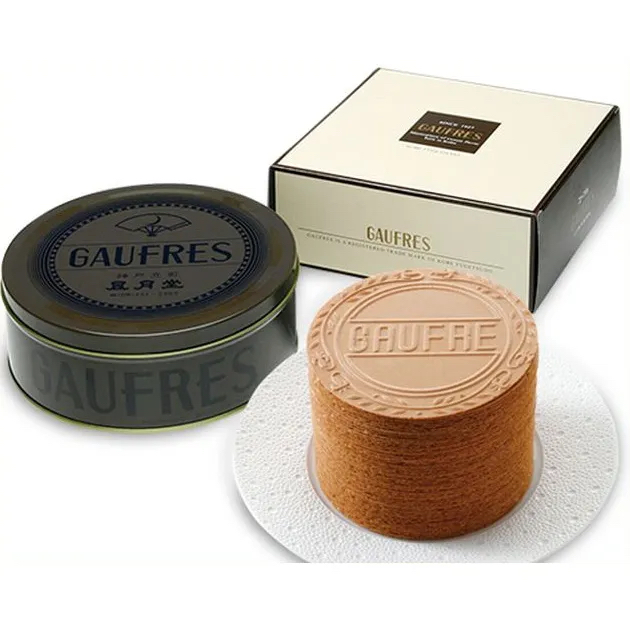 神戶風月堂 Gaufres 10S 夾心薄脆餅｜鐵盒8片裝
