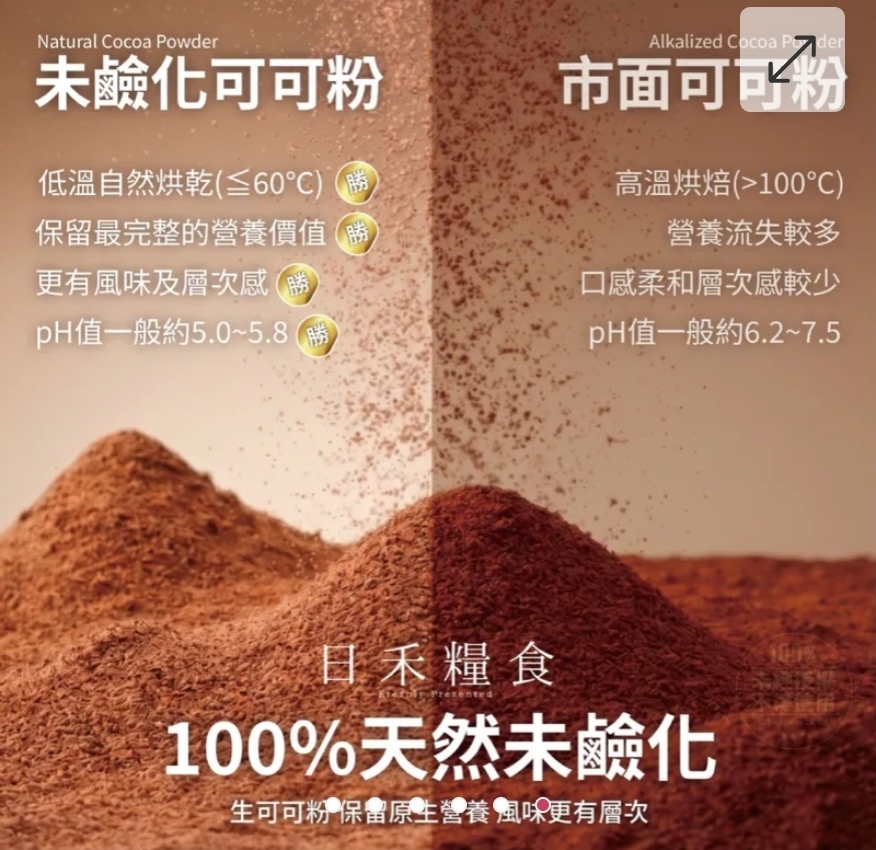 $68袋.2袋起$58袋.日禾糧食未鹼化100%天然無糖生可可粉（低醣生酮）50g