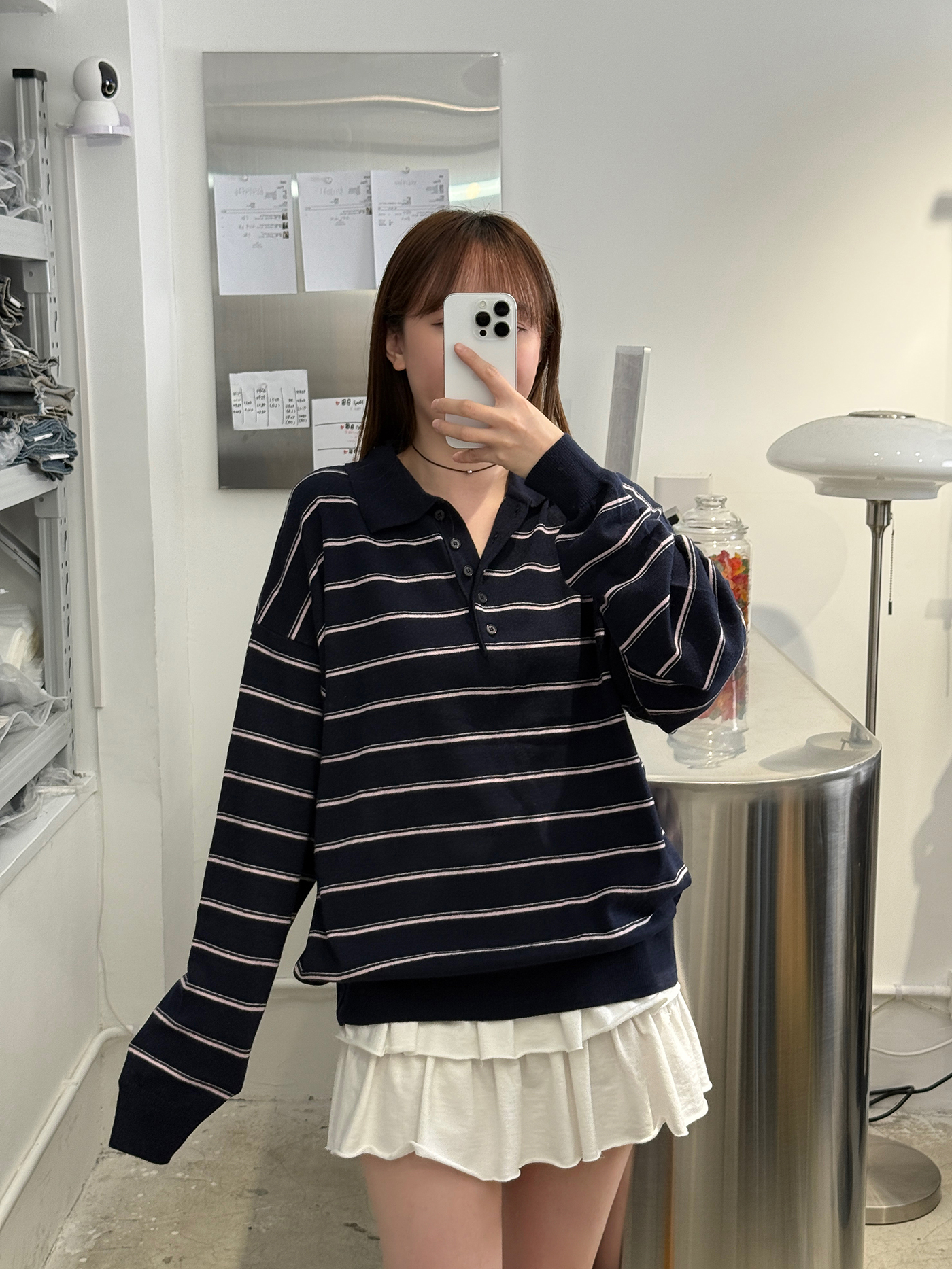 𝐂𝐨𝐥𝐥𝐚𝐫𝐞𝐝 𝐬𝐭𝐫𝐢𝐩𝐞𝐝 𝐤𝐧𝐢𝐭 𝐭𝐨𝐩