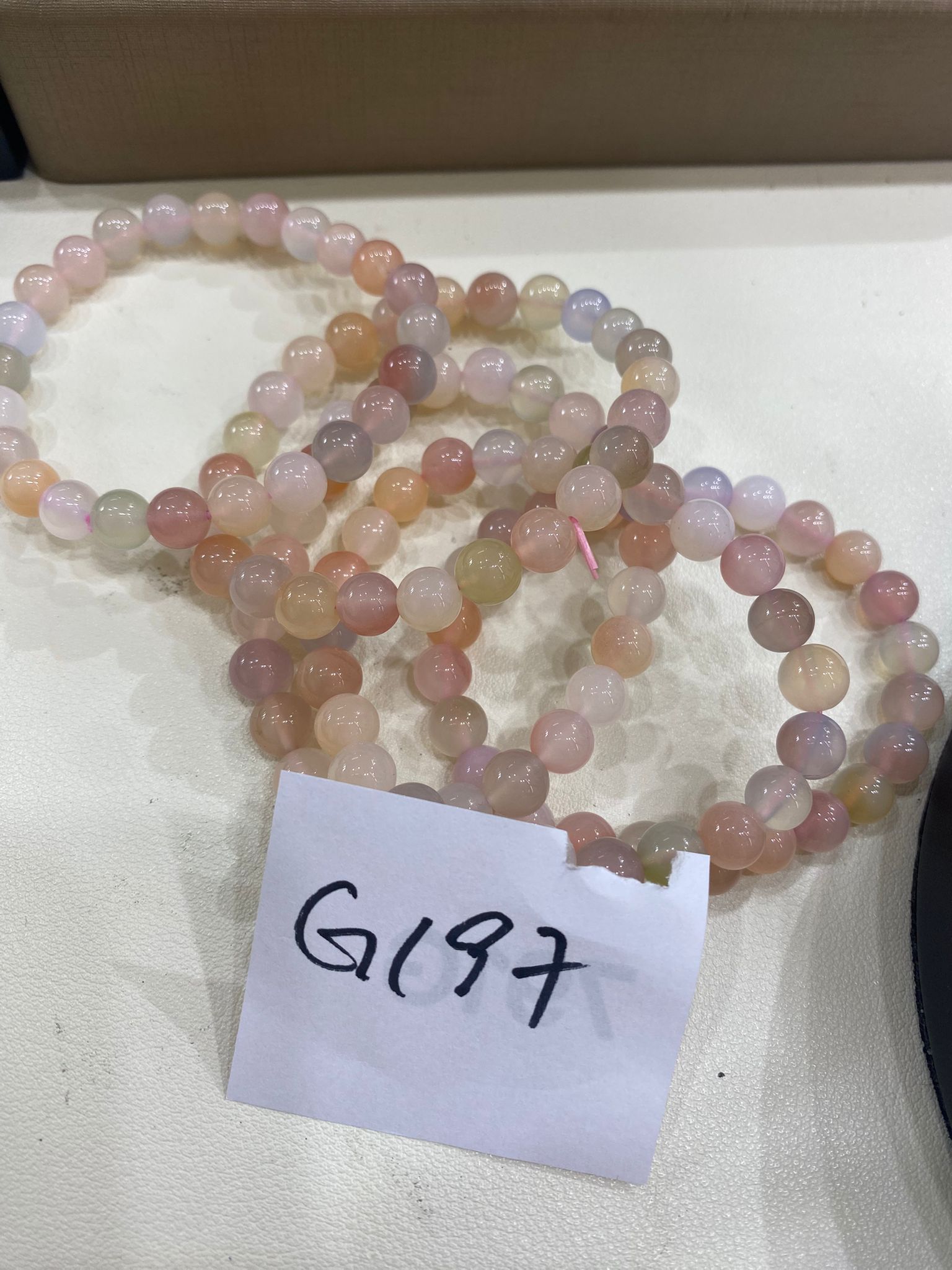 G197 糖果鹽源瑪瑙手串 7mm 