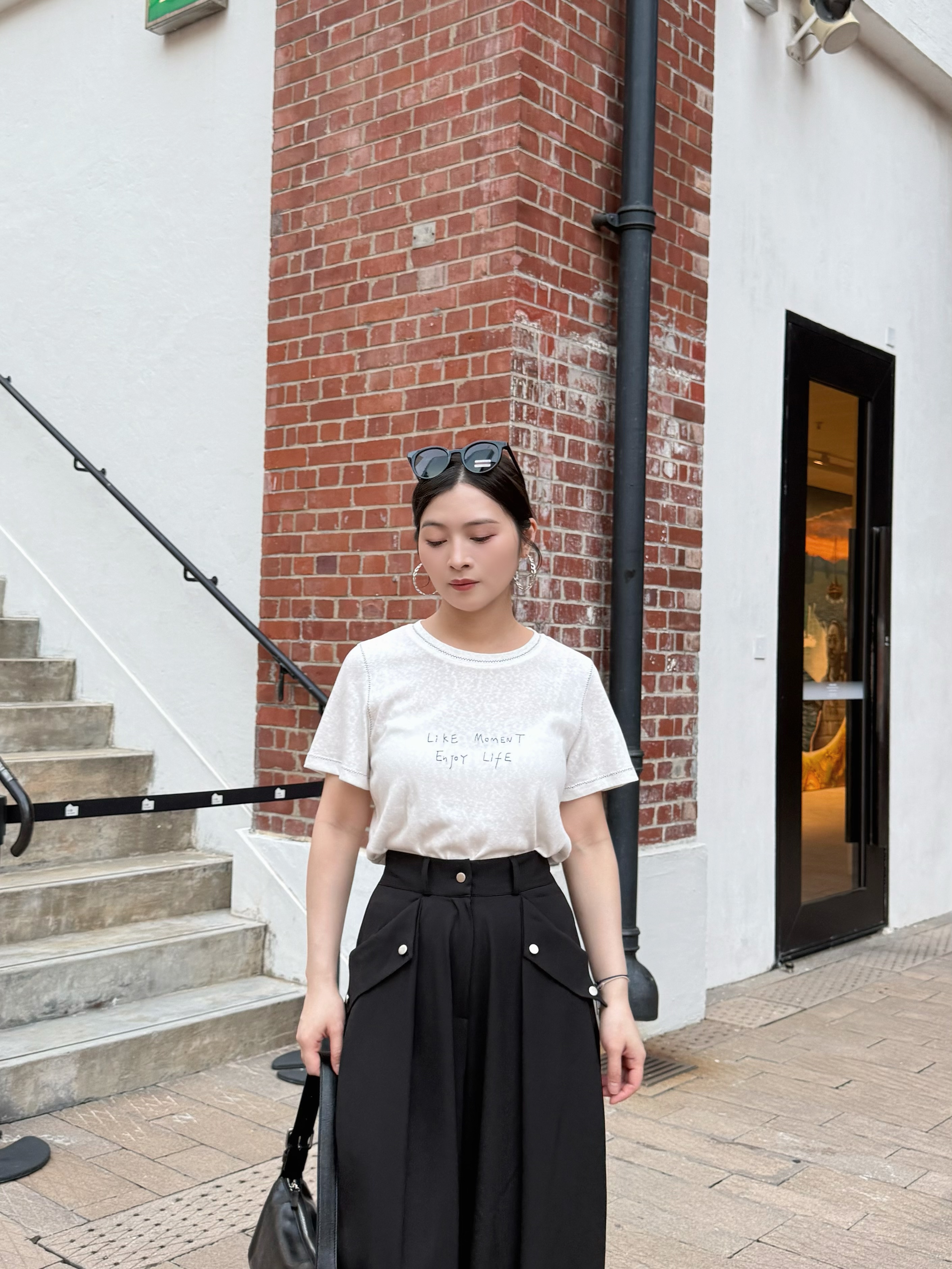P70 刺繡字竹節棉Tee