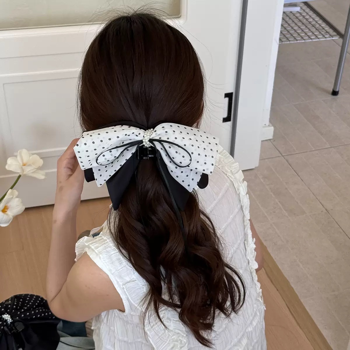 波点蝴蝶结抓夹