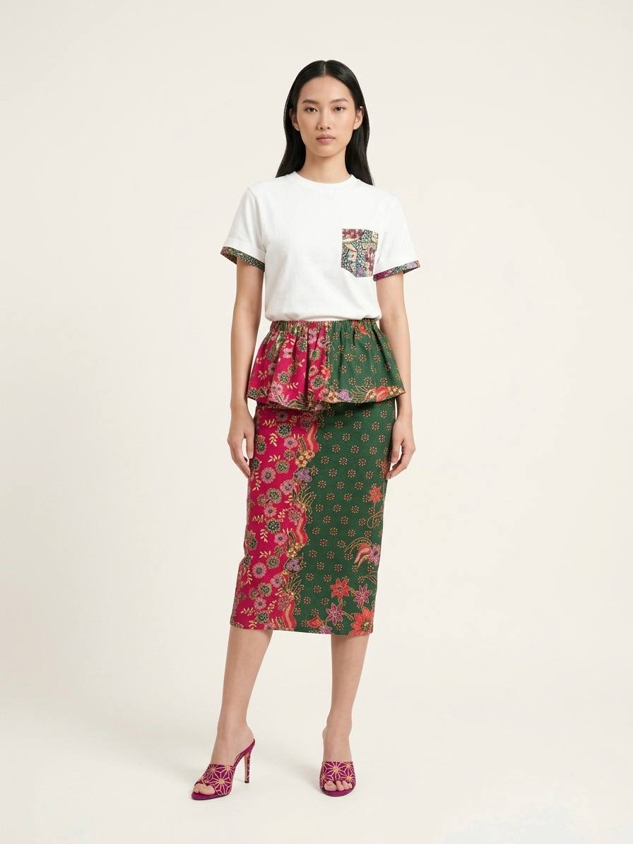T8066 - Melur Peplum Batik Skirt