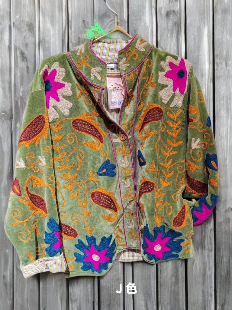 印度 Suzani 刺繡絲絨褸 