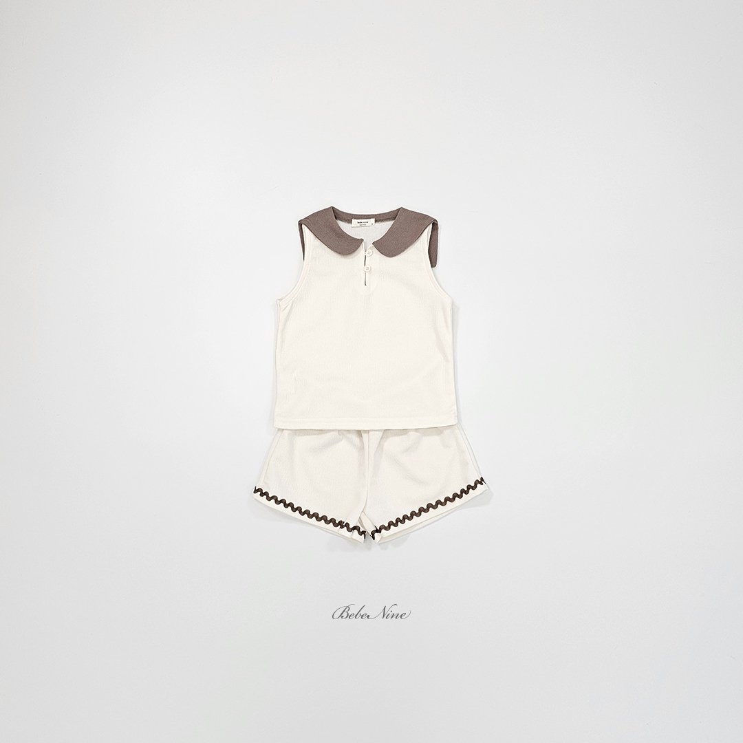 Collar Sleeveless Set