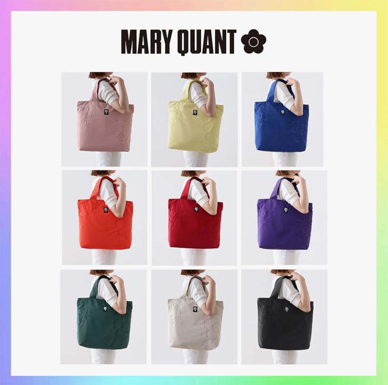 MARY QUANT 經典雛菊刺繡拉鍊摺疊環保袋（多色）