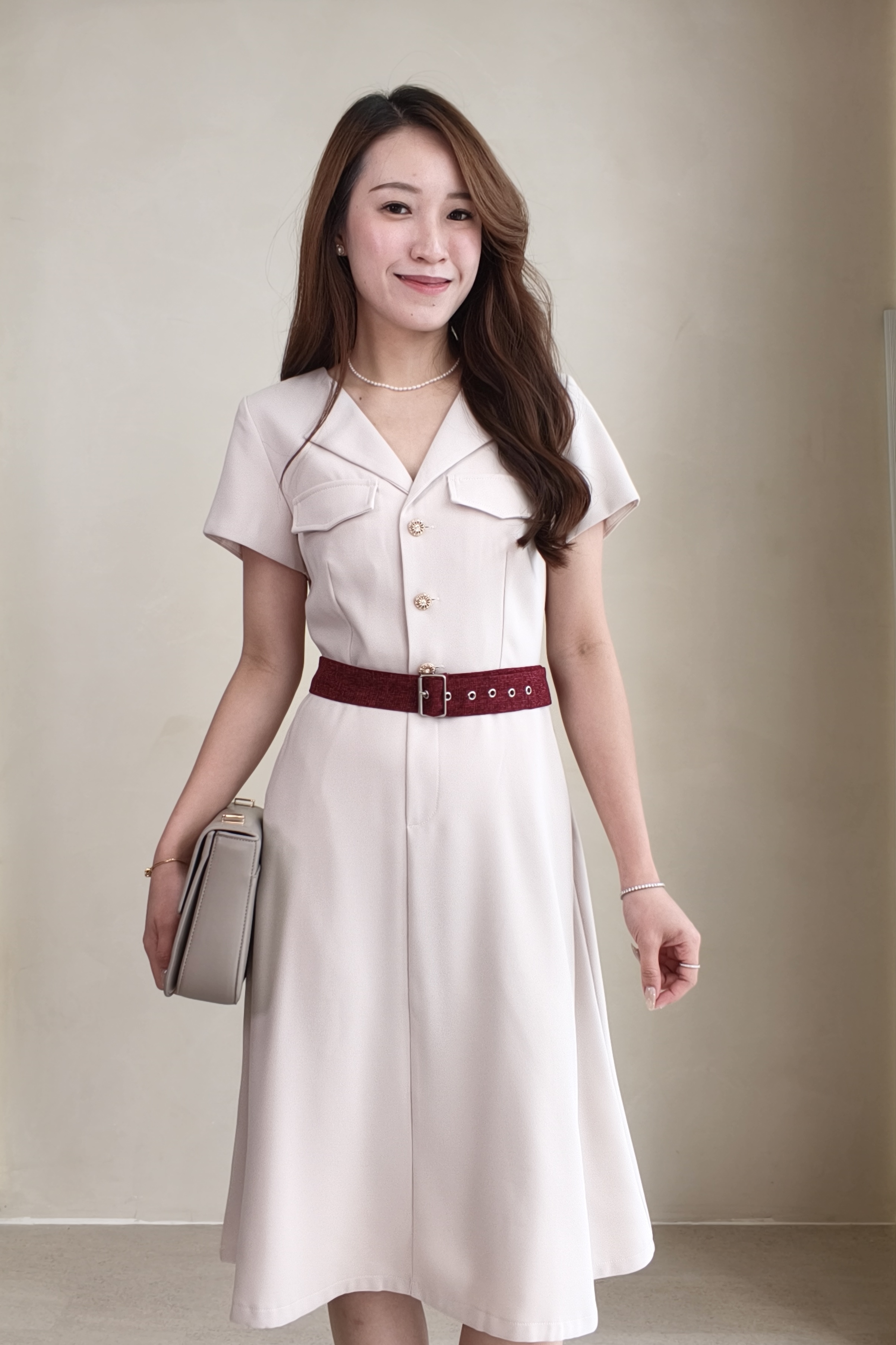 31198 Aurora Grace Belted Midi Dress