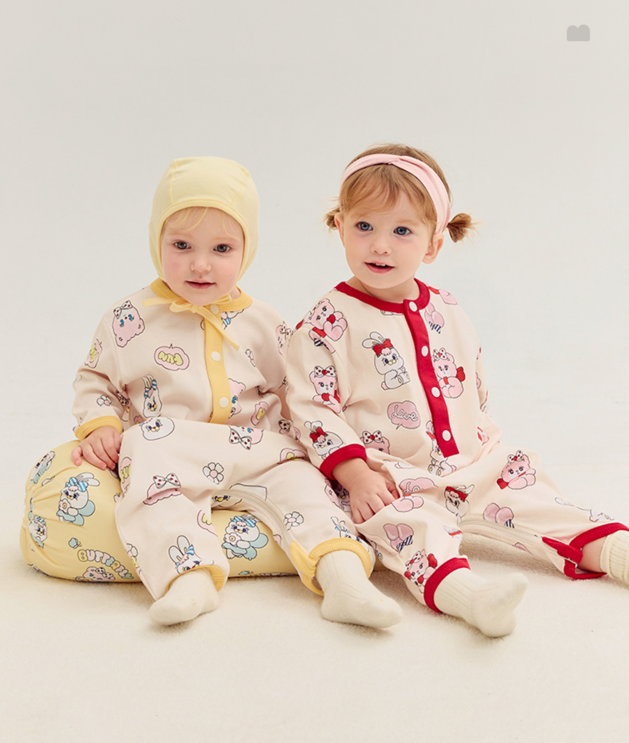 🌸預訂 韓國直送🌸🇰🇷Milk Baby x MOMOREI兩色人物印花寬鬆長袖連身服