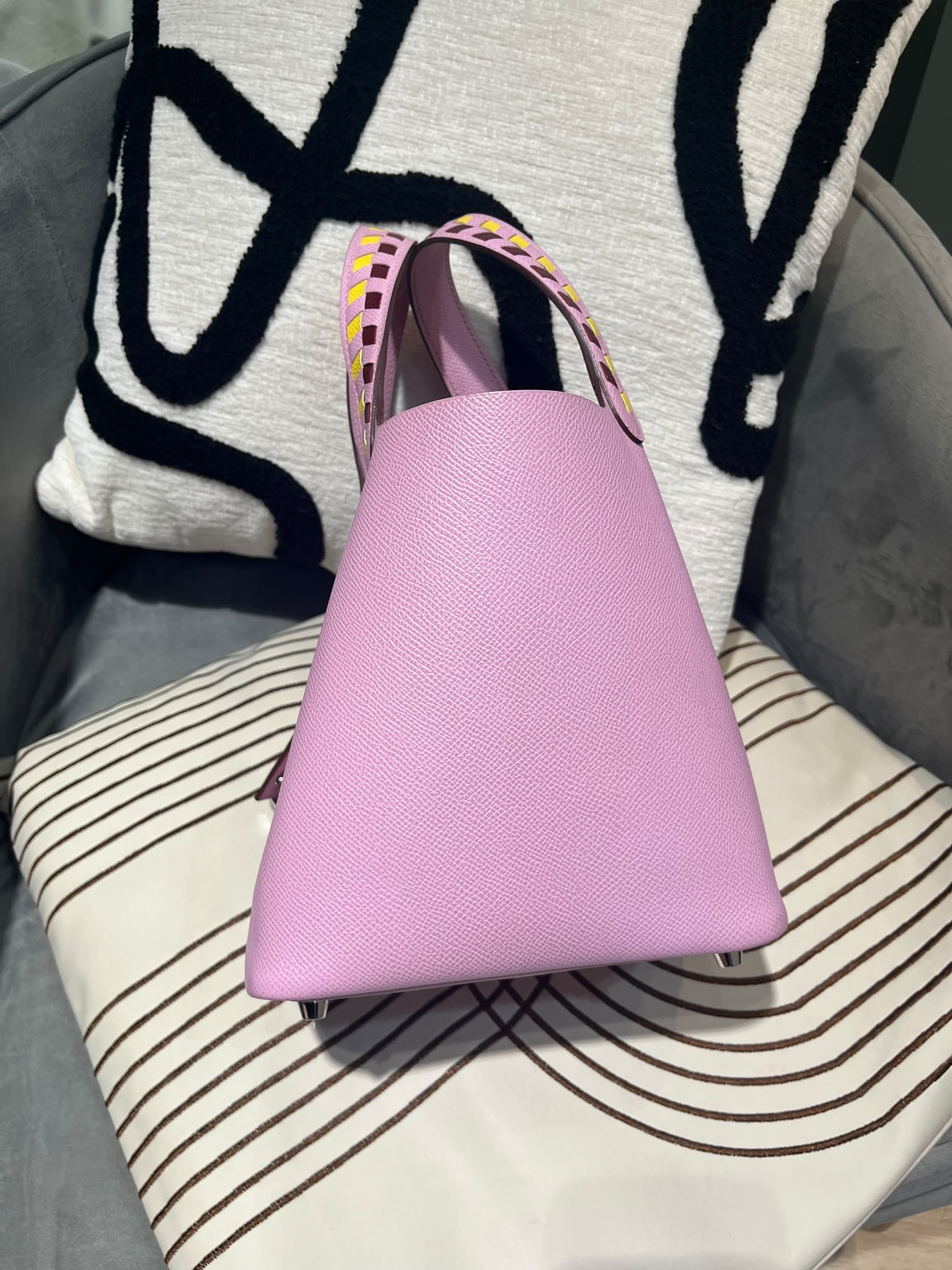 Hermes Picotin 18,錦葵紫STAMP D 特別限量款 Tressage de Cuir 系列Epsom 牛皮， 100%Authentic ,95%new ☑️Key lock ☑️dust bag 
