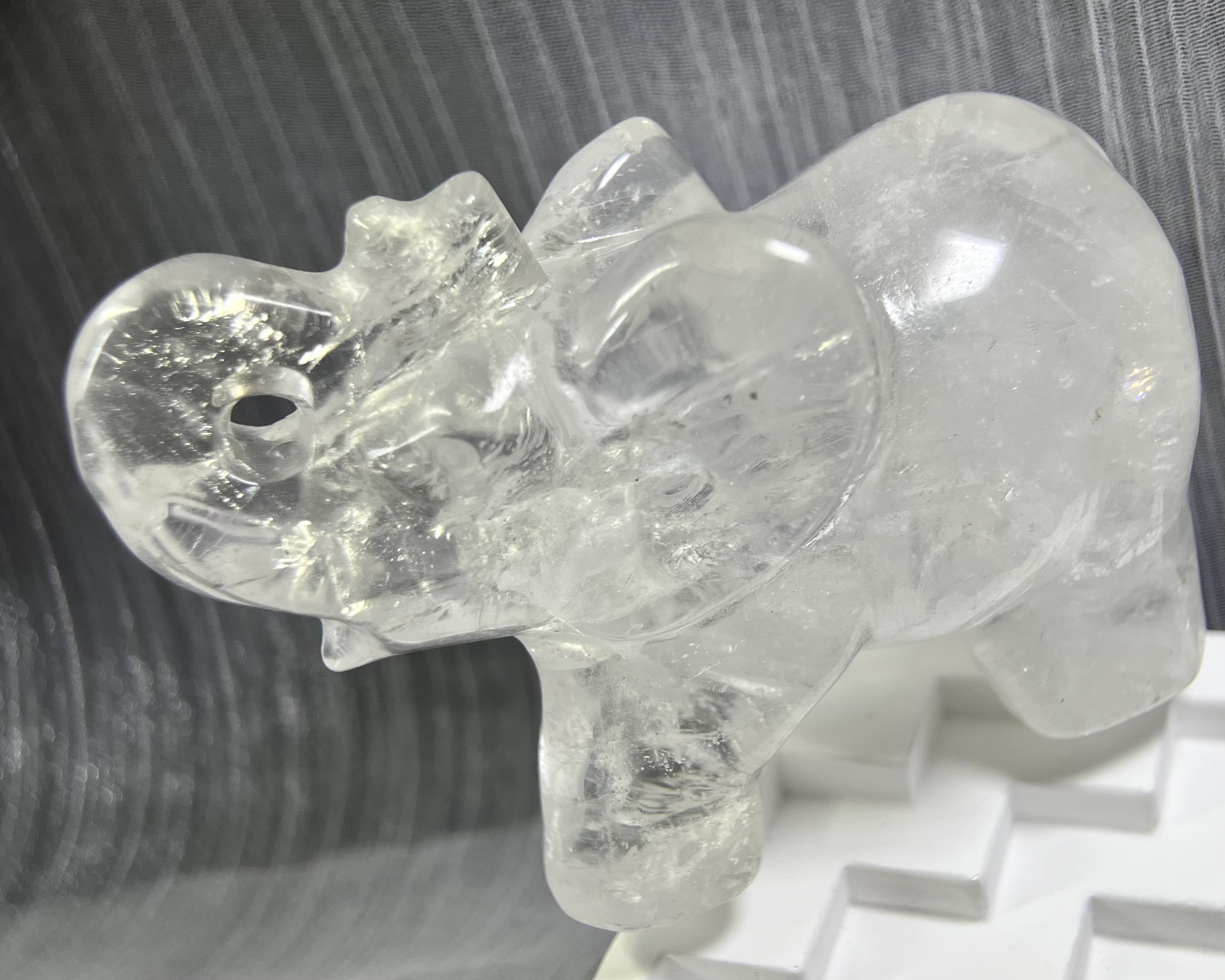 29DE172 擺件｜白水晶大象