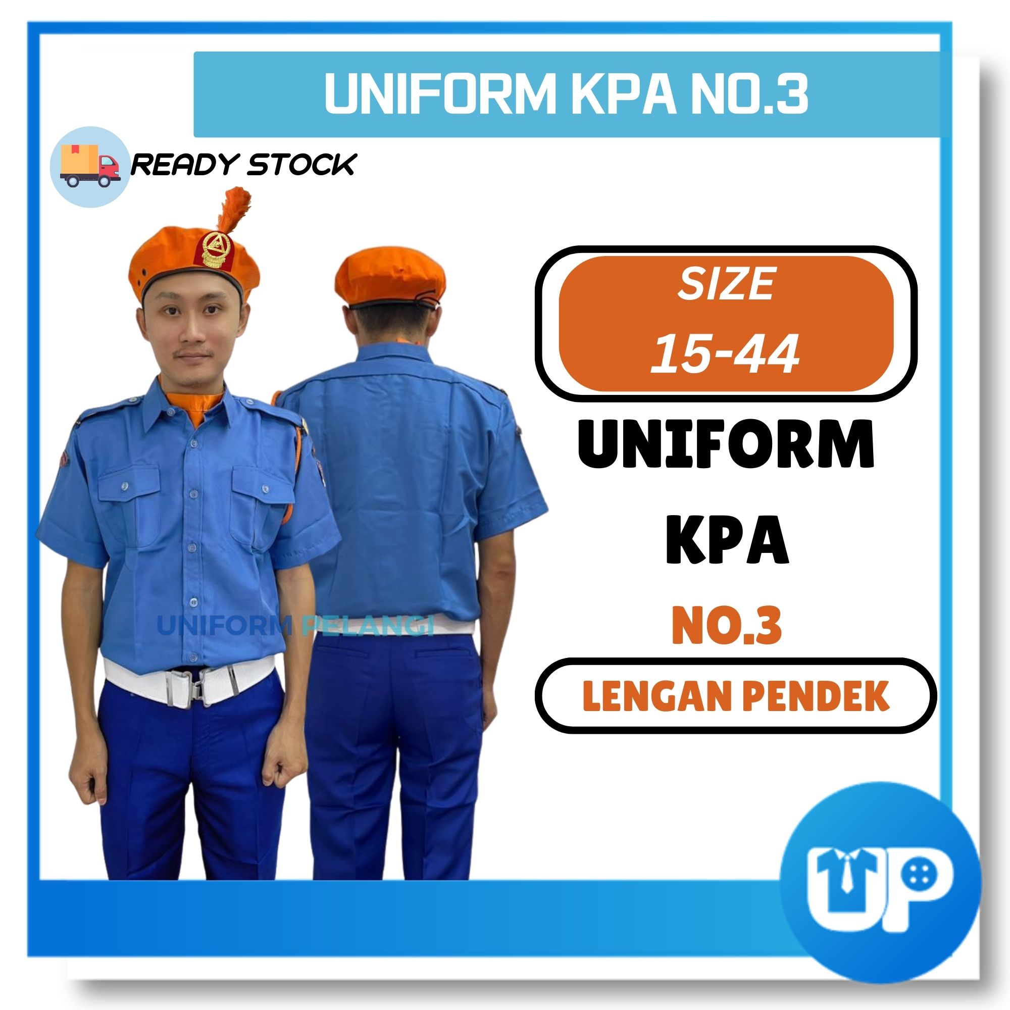 Uniform KPA Kadet Kaspa Biru Kemeja Lengan Pendek Short Sleeves Sekolah Kokurikulum K.P.A NO.3