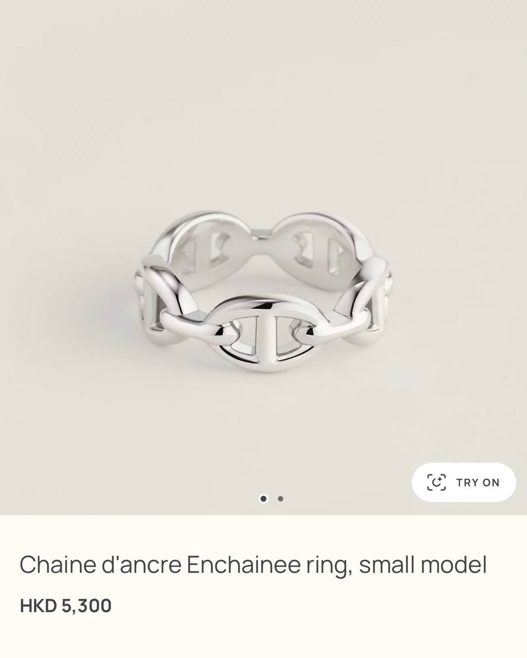 Size 55/59 Hermes ✨925 純銀 豬鼻戒指 