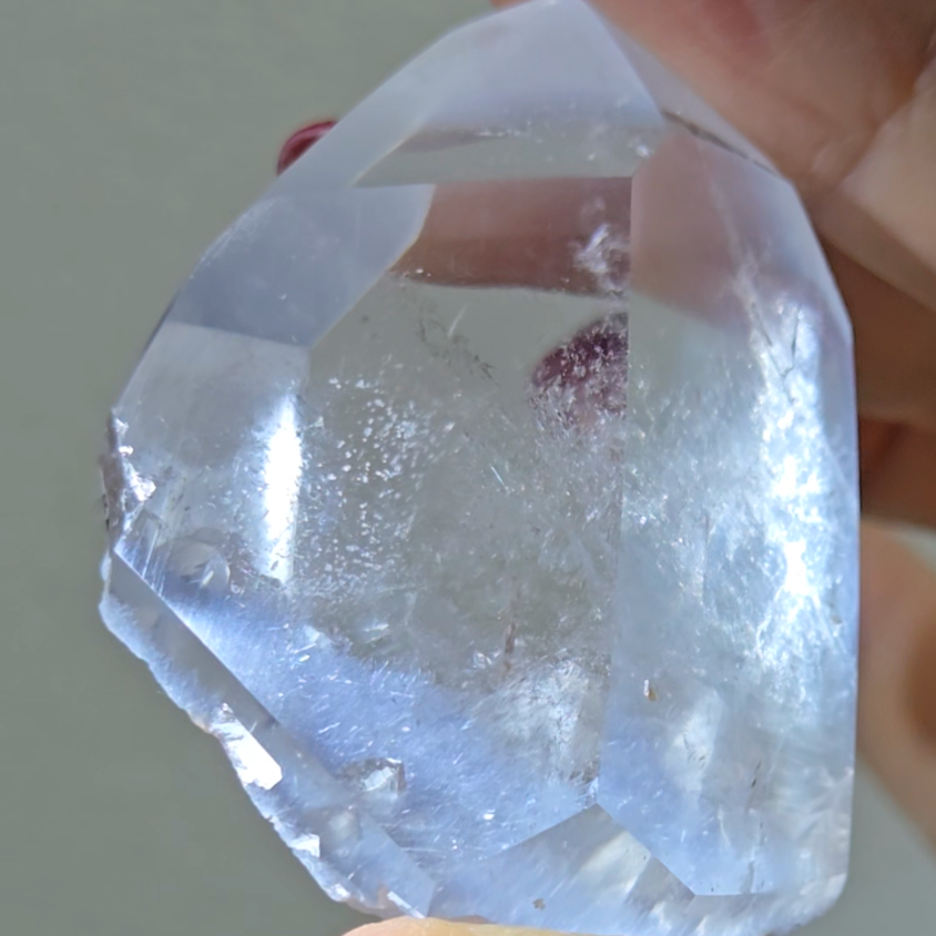 Dumortierite point with baby blue fibrous needles - DM37