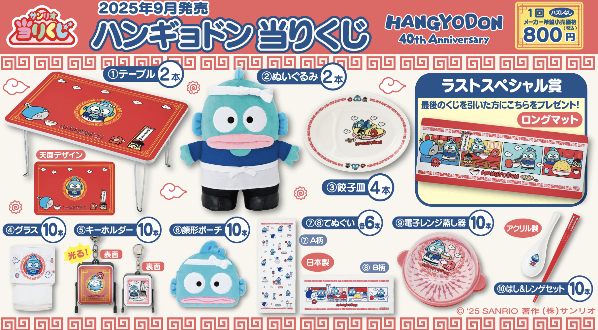 水怪 40週年一番獎 純棉日本製抹布 發光鎖匙扣